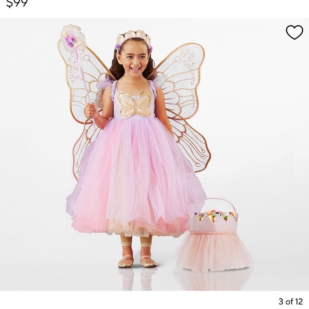 NWT pottery barn kids pink Fairy Costume Dress - no wings